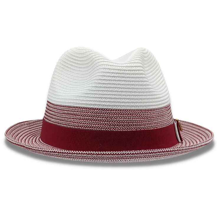 Elevate your style with our Urbaneer Collection's Red Two-Tone Braided Stingy Brim Pinch Fedora Hat. Crafted with a matching grosgrain ribbon, this hat features a pinch crown adorned with a Montique pin. The unlined design offers breathability, while the 2" brim adds a sleek touch. Available in XL for an additional $5. Made from a durable polyester blend for lasting quality and comfort. Two Tone design Pinch Crown Montique Pin Grosgrain Ribbon detail Unlined Fedora for breathability Brim size: 2 Mens Panama Hat, Mens Hats Fashion, Wardrobe Upgrade, Mens Hats, Hats Fashion, Mens Braids, Mens Linen, Fedora Hat, Men's Accessories