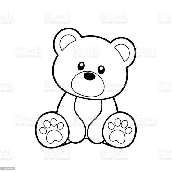 a black and white teddy bear with paw prints on it's chest royalty illustration