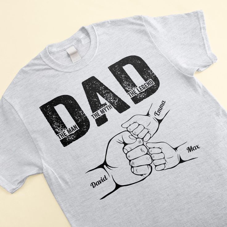 Treat your favorite guy to a custom shirt just for him! This unique gift is perfect for Father's Day, birthdays, or any time you want to make dad feel extra special. This customized t-shirt will become his new go-to for weekend wear, sports games, barbecues, or any casual occasion. The unique personalization makes it feel one-of-a-kind. A personalized shirt is a thoughtful, unique gift idea for dads of all ages. It shows Dad you put time and thought into finding him the perfect present. Plus, th Mom Daughter Gifts, Canvas Beach Bag, Leather Flask, Family Design, Fist Bump, Custom Design Shirts, Customise T Shirt, Custom Shirt, Custom Apparel