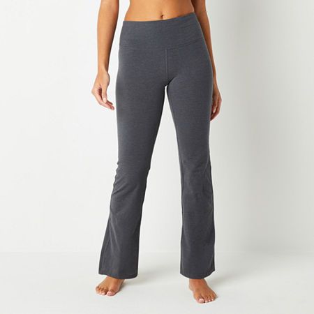 These Xersion EverPerform women's high-rise yoga pants are a sleek, functional, and comfortable style that's designed for low impact exercise and all-day performance. Crafted from a lightweight and breathable soft cotton-jersey with QuickDri technology, UV protection, and 4-way stretch, these bootcut pants also offer light compression with a comfy pull-on elastic waist. Wear them with a sports bra and tank top to your next class. Front Style: Flat FrontFeatures: Quick Dry, Stretch Fabric, Uv Pro High Waist Yoga Pants With Comfort Waistband, Relaxed Fit High Waist Activewear For Yoga, Relaxed Fit High Waist Yoga Activewear, Relaxed Fit High-waist Yoga Activewear, Straight Leg Elastane Yoga Pants, Relaxed Fit Wide Leg Yoga Pants For Sports, 4-way Stretch Straight Leg Activewear For Pilates, Stretch Straight Leg Activewear For Gym, Straight Leg Yoga Pants With 4-way Stretch For Workout