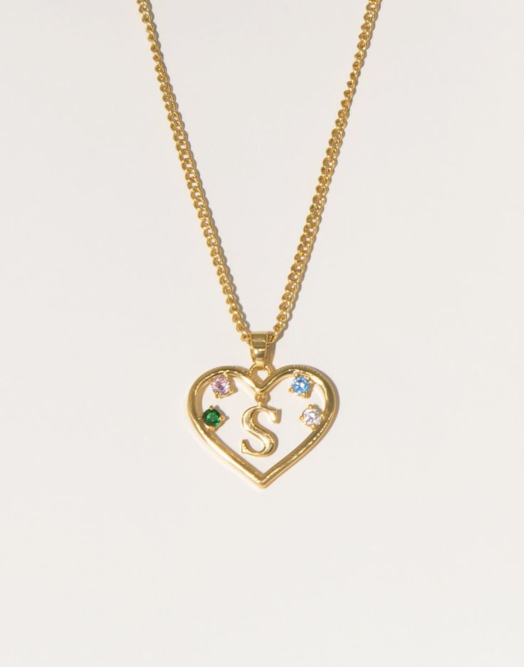 Materials: 18k gold plated brass, cubic zirconia En Route Jewelry, Initial Heart Necklace, Cherry Earrings, Turkish Jewelry, Dope Jewelry, Gold Heart Necklace, Waterproof Jewelry, Jewelry Lookbook, Gold Initial