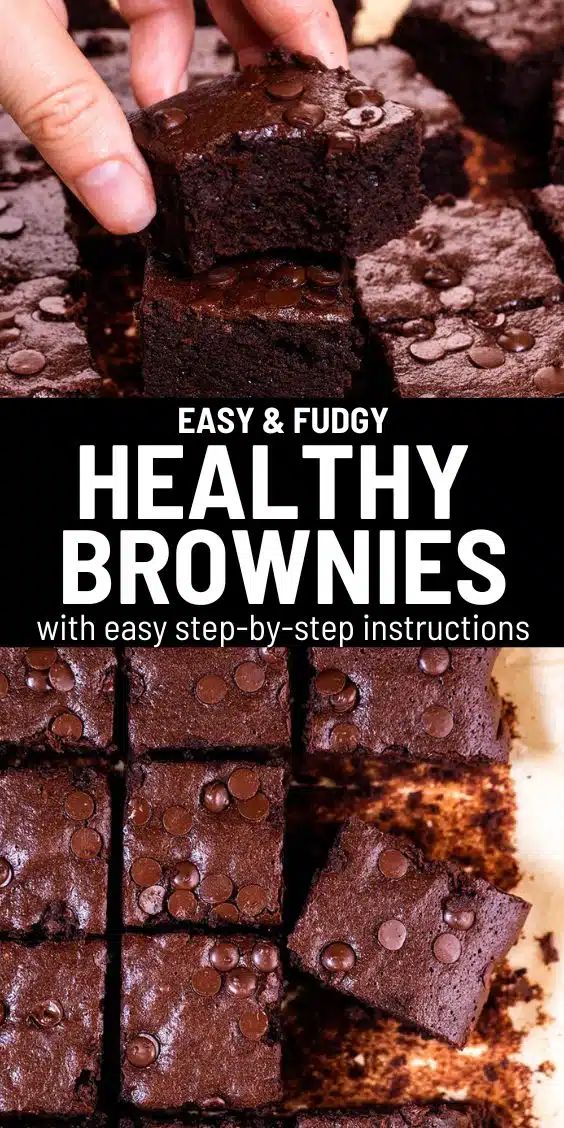 easy and fudgy healthy brownies with easy step - by - step instructions