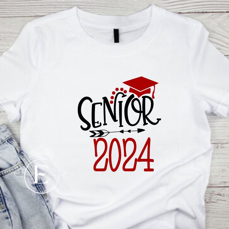 Represent your senior year with our Class of 2024 T-shirt, featuring your school's colors! Show your pride and celebrate your accomplishments with this personalized, unisex graduation T-shirt. INCLUDES: 1 100% cotton shirt How to order -Choose your size -Choose your shirt color Care Instructions:- Wash inside out on cold, gentle wash.- To give your item more longevity, lay flat to dry.Or dry it on low temperature.- Do not iron on the design.------------------------------------------------------- White Crew Neck T-shirt For College Events, School Spirit Crew Neck T-shirt For Graduation Party, White Collegiate T-shirt For College Events, Pre-shrunk Cotton T-shirt For Graduation Party, Cotton T-shirt For College Events, End Of School Year, Casual T-shirt With Text Print For Graduation, Graduation Letter Print Crew Neck T-shirt, End Of School Year College T-shirt With Letter Print, Graduation Custom Print Short Sleeve T-shirt