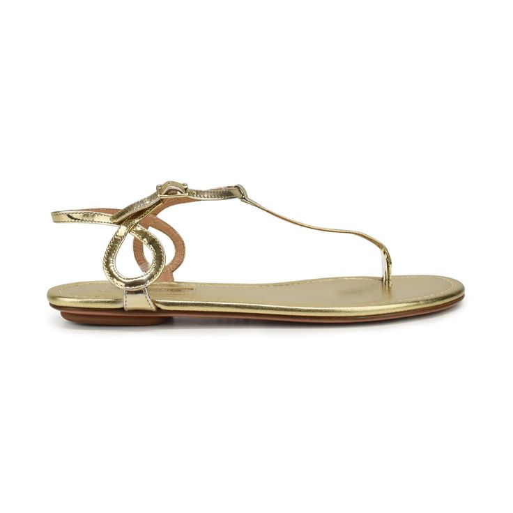 Aquazzura Sandals - Women's 35.5/36 - Fashionably Yours Luxury Gold T-strap Sandals For Summer, Chic Sandals With Gold-tone Hardware And Single Toe Strap, Gold Sandals With Gold-tone Hardware, Chic Gold Sandals With Gold-tone Hardware, Gold Open Toe Luxury T-strap Sandals, Gold Sandals With Gold-tone Hardware For Party, Gold Sandals With Open Heel And Gold-tone Hardware, Luxury Gold T-strap Sandals With Open Toe, Gold Luxury Open Toe T-strap Sandals