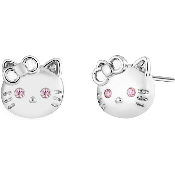 Add a splash of cuteness to any look with these Hello Kitty Stud Earrings. Their timeless design will never go out of style, giving a fun and unique touch that will make any day brighter. Crafted from high-quality materials, these earrings will make you feel special every time you wear them. Metal: Sterling Silver Style: Studs Includes: Pair of Earrings Features: Nickel/Lead free & hypoallergenic & 925 stamped Visit our catalog to find compatible Bolenvi jewelry. Need help? Contact Us. Additiona Cute Cat Design Round Jewelry, Cute Cat Design Jewelry, Cute Round Cat Design Jewelry, Silver Hello Kitty Kawaii Jewelry, Kawaii Silver Hello Kitty Jewelry, Kawaii Hello Kitty Silver Jewelry, Trendy Silver Earrings For Birthday, Cute Metal Jewelry With Cat Design, Trendy Cat Ears Earrings For Gift