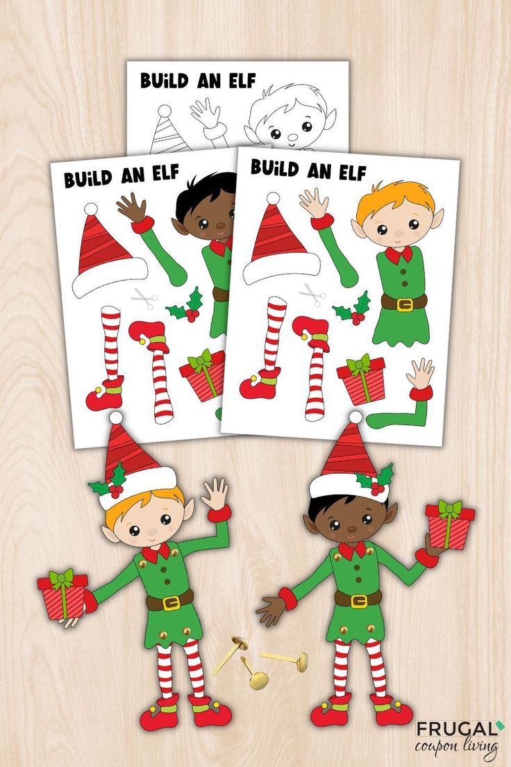 christmas elf cliparts for kids to print and use on crafts, cards or t - shirts