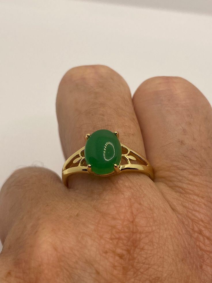 Vintage Lucky Green Nephrite Jade Golden Ring
https://www.etsy.com/listing/1071404071/vintage-lucky-green-nephrite-jade-golden Gold Jade Emerald Ring, Yellow Gold Jade Ring With Gemstone, Gold Emerald Cabochon Ring Gift, Gold Oval Chrysoprase Emerald Ring, Gold Jade Cabochon Rings, Green Opal Ring With Polished Finish For Gift, Green Opal Ring With Polished Finish As Gift, Gold Rings With Jade Cabochon, Spiritual Jade Gemstone Rings