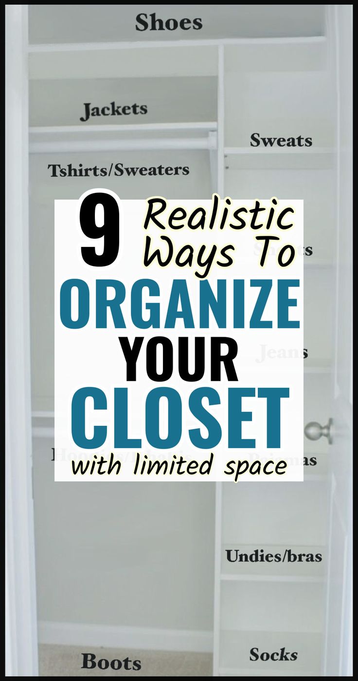 Realistic Closet Organization Ideas That Actually Work For Small Closets Closet Layout Ideas Bedrooms, Small Built In Closet Organization, Master Closet Top Shelf Organization, Small Bedroom Closet Shelving Ideas, Best Way To Store Shoes In Closet, Simple Small Closet Ideas, Large Hallway Closet Organization, Bookcases In Closet, How To Pare Down Your Closet