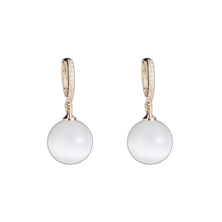 Style: Women's Material: S925 Silver White Gemstone Earrings For Evening, Elegant Opal Jewelry For Formal Occasions, Elegant Opal Jewelry For Formal Events, Formal Pearl Earrings With Gemstones, White Crystal Drop Earrings With Elegant Design, White Sterling Silver Earrings For Evening, White Plated Drop Earrings, White Elegant Crystal Drop Earrings, Modern White Plated Earrings