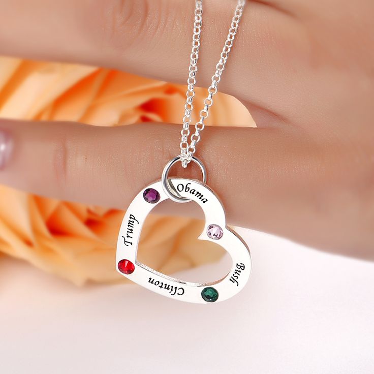 This gorgeous engraved heart necklace with birthstones looks beautiful with just about everything in your closet, and is sure to be a favorite. Whether you're looking for a personalized anniversary gift, a special Valentine's day gift, or a Mother's day gift that shows your loved ones how special they are to you, an engraved necklace is certain to please.Chain Type: Width: 21 mmHeight: 23 mmThickness: 1.2 mmMaterial: Plating Color: Silver May Birthstone Heart Pendant Necklace, Sterling Silver Heart Charm Birthstone Necklace, Personalized Sterling Silver Heart Necklace, Mother's Day Anniversary Gift Birthstone Necklace, Anniversary Heart Pendant Necklace With May Birthstone, Sterling Silver Heart Birthstone Necklace, Anniversary Heart Pendant Necklace For May Birthstone, Heart Pendant Necklace For Anniversary With May Birthstone, Anniversary Heart Necklace With May Birthstone