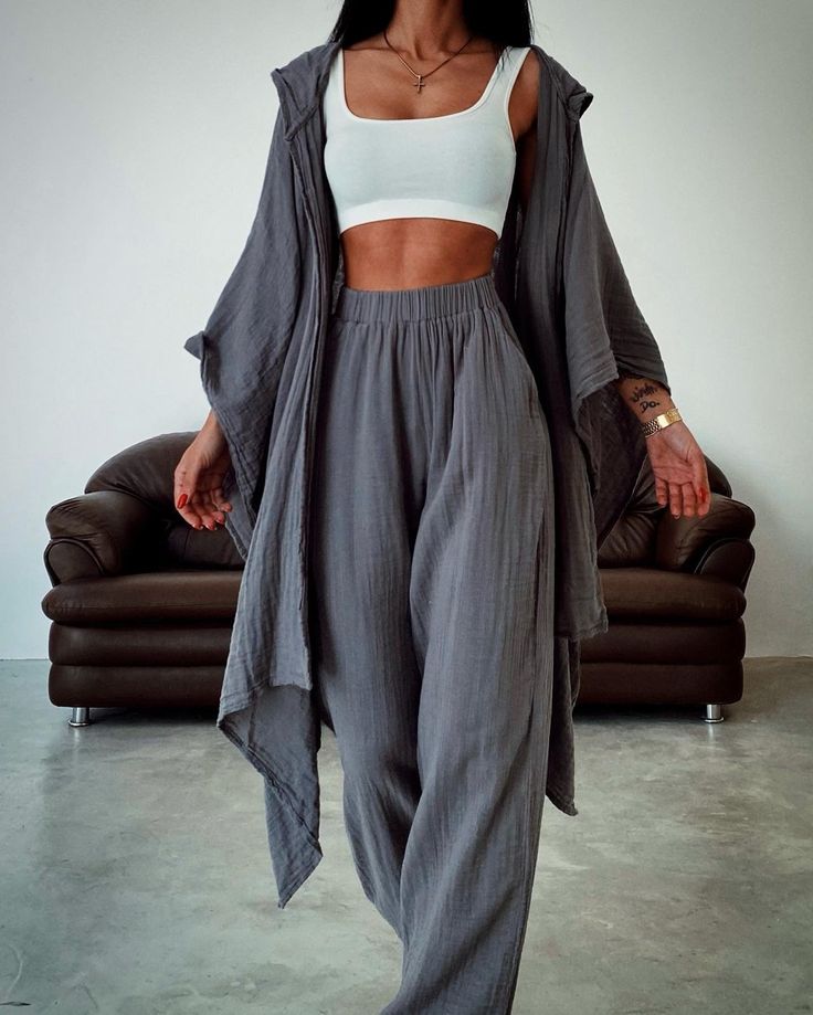 Cotton Wide Leg Pants,women Pants,hippie Boho Pants,summer Pants,palazzo Pants,yoga Pants,hippie Pants,beach Clothing,linen Clothing - Etsy Linen Two Piece Set, Look Hippie Chic, Diy Sy, Look Boho Chic, Mode Hippie, Bohemian Mode, Estilo Hippie, Mode Boho, Cotton Kimono