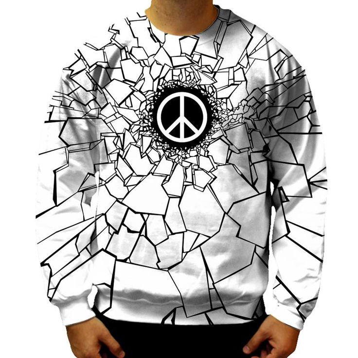 Peace Sweatshirt peace, symbol, sign, happiness, love, war, hippy, hippie, pacifist, pacifism, hope, freedom, culture, peaceful, antiwar, power, harmony, social, spiritual, spirit, demonstration, equality, sixties, 60s, black, white, break, broken, shatter, shattered, crack, cracks, cracked, graphic, grandio, design, grandeduc Casual Sublimation Design With Graphic Print For Spring, Casual Sublimation Graphic Print Design For Spring, White Printed Sublimation Streetwear, White Graphic Design T-shirt, Casual Graphic Print Sublimation Design For Spring, White Sweatshirt With Sublimation Print For Winter, White Cotton Sublimation Design With All Over Print, Casual Sublimation Letter Print Design For Spring, Casual Letter Print Sublimation T-shirt For Spring