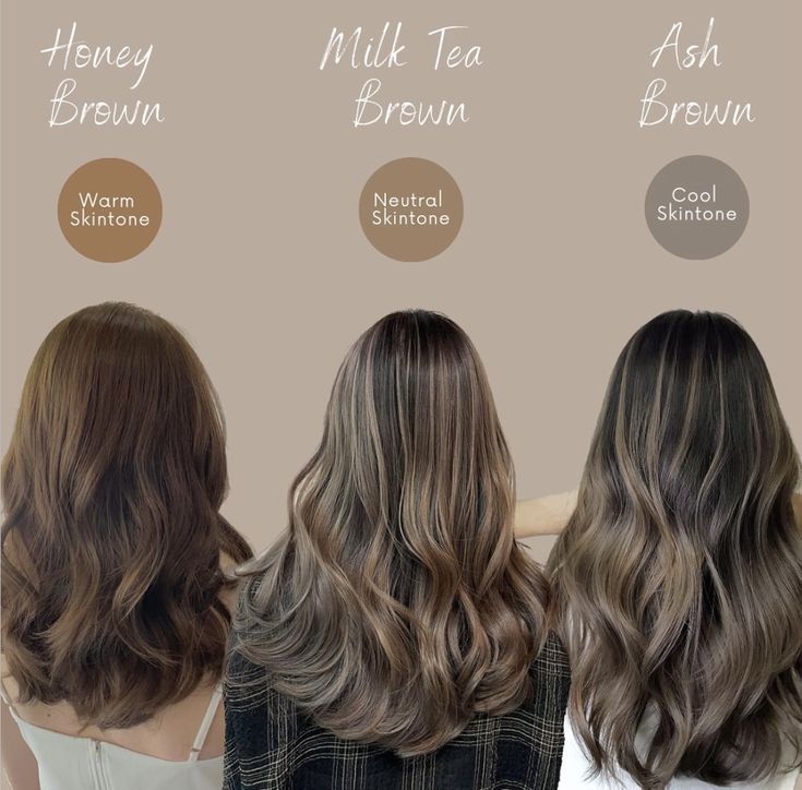 Korean Hair Color Balayage, Milk Chocolate Hair Color With Highlights, Milk Tea Highlights On Brown Hair, Best Hair Colors For Brown Skin, Hair Color For Cool Skin Tones, Elegant Hair Color, Tea Hair Color, Milk Tea Hair Color, Cool Tone Brown Hair