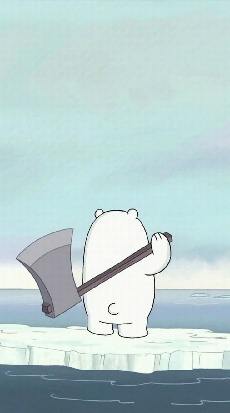 a polar bear holding an umbrella on top of ice