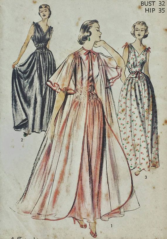 1950s Nightgown Pattern Advance 5746 by JoyfullyTreasured on Etsy 1950s Nightgown, 60s Vintage Fashion, Vintage Loungewear, Nightgown Pattern, Vintage Pajamas, Retro Sewing Patterns, Vintage Nightgown, Vintage Dress Patterns, Vintage Lingerie