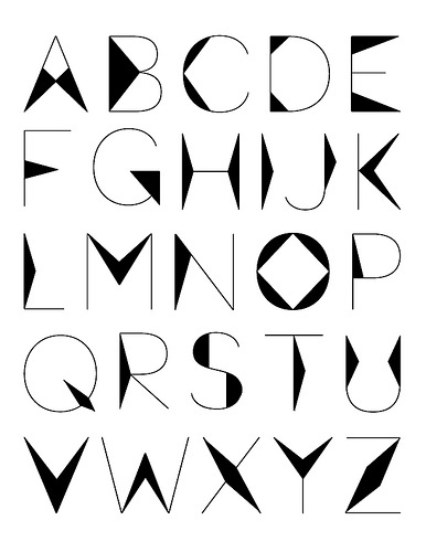 the alphabet is made up of different shapes and sizes, including letters that appear to be black