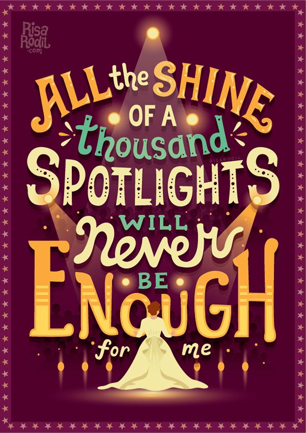 a quote that says, all the shine of a thousand spotlights will never be enough for