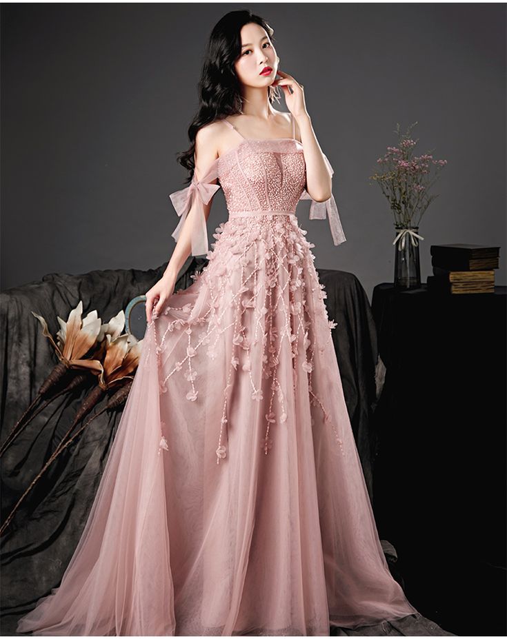 Pink Floor-length Gown For Banquet, Pink Floor-length Banquet Gown, Pink Ball Gown For Banquet, Pink Floor-length Ball Gown For Spring, Pink Evening Dress With Fitted Bodice For Banquet, Pink Sweetheart Neckline Evening Dress For Spring, Pink Evening Dress With Sweetheart Neckline For Spring, Pink Tulle Banquet Dress, Pink Elegant Dress For Debutante Ball