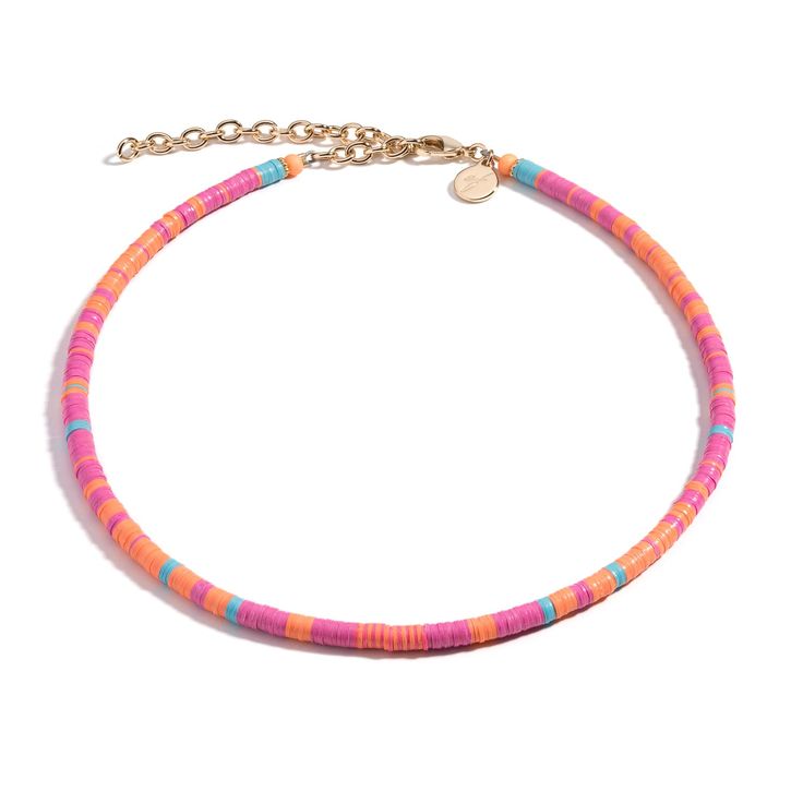 Pink/orange/blue African Record bead choker necklaceGold Plated Brass Clasp Closure & Signature EF tag Measures 12.5 inches with 3 inch extender Globally and Ethically sourcedSlight variations may occurHandmade Adjustable Orange Choker Jewelry, Multicolor Single Strand Choker, Adjustable Orange Necklaces With Colorful Beads, Adjustable Orange Single Strand Beaded Necklace, Trendy Adjustable Orange Beaded Necklaces, Trendy Adjustable Orange Beaded Necklace, Adjustable Orange Choker With Round Beads, Multicolor Round Beads Choker With Lobster Clasp, 12 Birthday