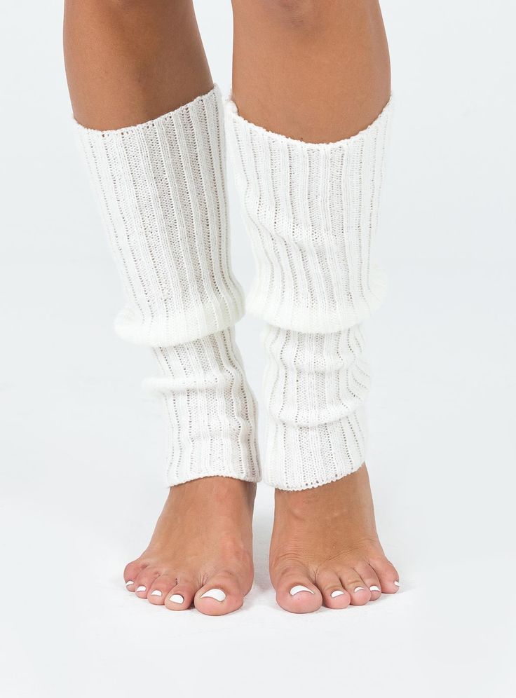 Legwarmers 80% cotton 20% polyester Hero Image: Cathlin Soft knit material Below the knee length Good stretch Unlined Casual White Ribbed Knee-high Socks, White Ribbed Cotton Socks, White Soft Knit Casual Socks, White Ribbed Winter Socks, White Thigh High Socks For Fall, White Mid-calf Cotton Socks, White Cotton Mid-calf Socks, Fitted White Socks For Fall, Winter White Soft Knit Socks