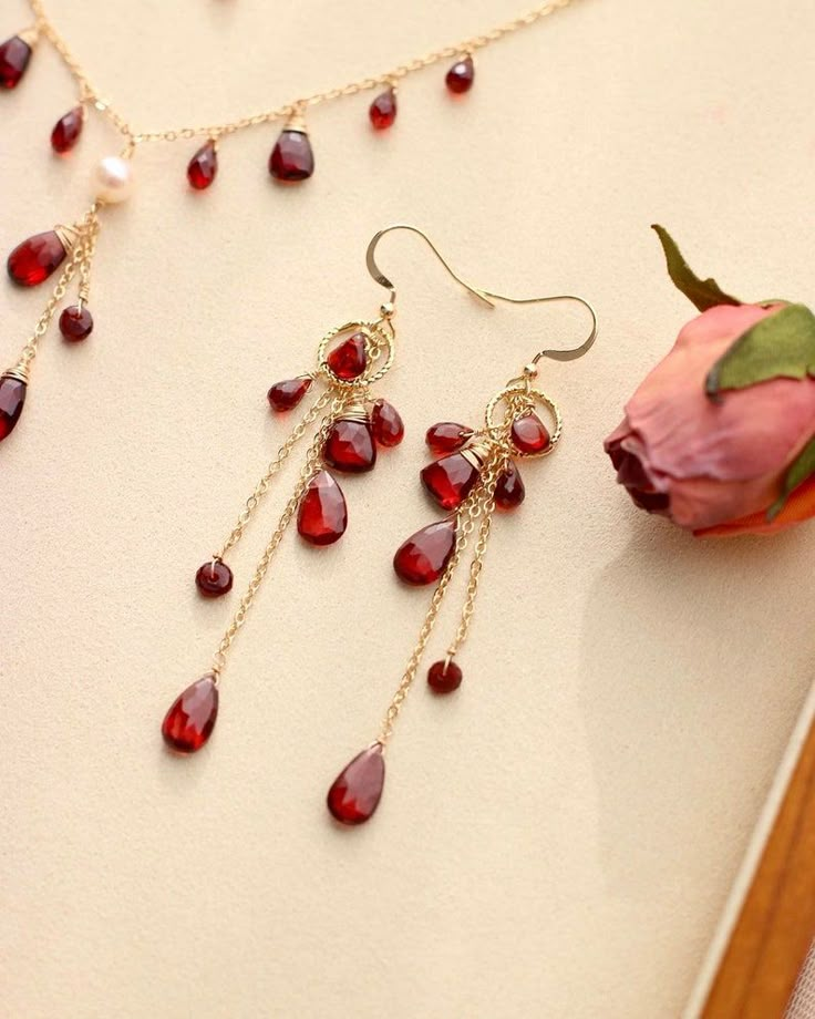 Red Ruby Jewelry Gift For Her, Red Gemstone Jewelry As Gift For Her, Red Gemstone Jewelry Gift For Her, Red Birthstone Jewelry As A Gift For Her, Red Birthstone Jewelry For Her, Red Birthstone Jewelry Gift For Her, Red Dangle Jewelry Gift For Her, Red Garnet Dangle Earrings, Red Garnet Earrings Gift