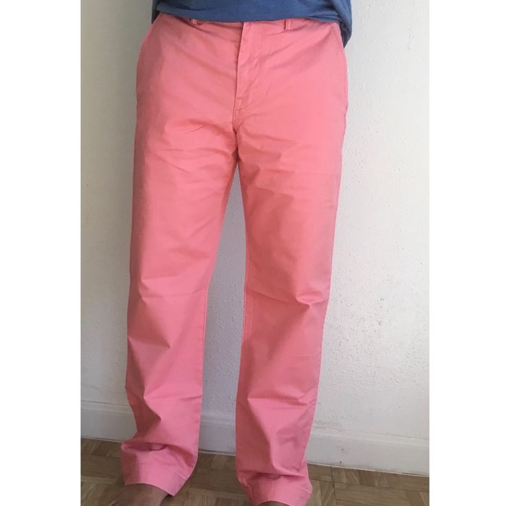 Polo Stretch Straight Fit Chino Pant , Available Size- W33/ L30 And W32/ L32 Two Back Pockets And 2 Side Pockets Front Zipper And One Button Top , Sits Below Waist. Straight Through The Body & Leg , 97% Cotton And 3% Elastane On It , Color More Like Peach Color Summer Workwear Full Length Chinos, Spring Full-length Chinos With Welt Pockets, Casual Pink Straight Pants, Fitted Pink Pants With Welt Pockets, Spring Business Casual Full-length Chinos, Spring Full-length Chinos For Business Casual, Spring Business Casual Full Length Chinos, Casual Peach Pants For Spring, Straight Fit Full Length Spring Pants