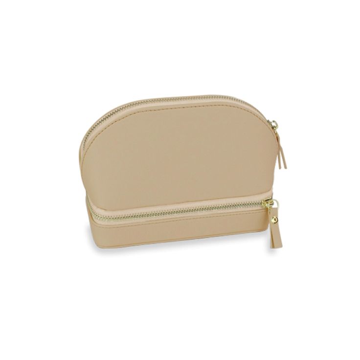 Take your jewelry on the go in this Mele & Co. Mele Designs Duo fashion jewelry & cosmetic travel case. Take your jewelry on the go in this Mele and Co Mele Designs Duo fashion jewelry & cosmetic travel case. FEATURES Dimensions: 5.25"H x 6.87"W x 3"D Lining: nylon 2 compartments Interior mirror Ring roll section Closure: double zip Construction: faux leather Size: One Size. Color: Beige. Gender: female. Age Group: adult. Elegant Rectangular Jewelry Storage For Daily Use, Travel Jewelry Storage Rectangular Case, Classic Beige Coin Purse As Gift, Elegant Compact Jewelry Storage For Everyday Use, Portable Gold Jewelry Storage For Travel, Compact Portable Jewelry Storage For Everyday, Elegant Rectangular Cosmetic And Toiletry Storage For Travel, Elegant Rectangular Cosmetic Bag For Storage, Elegant Rectangular Cosmetic Storage Bag