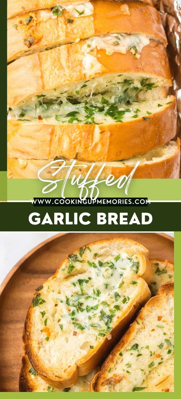 grilled garlic bread with melted cheese and herbs on top is shown in this recipe