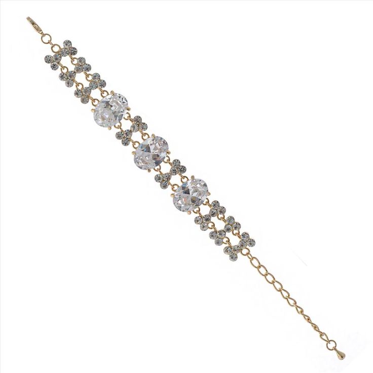 bracelet measures(inch):length 8.5 Elegant Gold Bracelet With Sparkling Stones For Wedding, Wedding Cubic Zirconia Bracelets, Elegant Wedding Charm Bracelet With Cubic Zirconia, Elegant Chain Bracelet With Diamond Accents For Wedding, Elegant Diamond Accents Chain Bracelet For Wedding, Adjustable Gold Bracelet With Cubic Zirconia For Wedding, Gold Diamond Pearl Bracelet For Wedding, Elegant Wedding Chain Bracelet With Extender, Gold Crystal Bracelet With Diamond Accents For Wedding