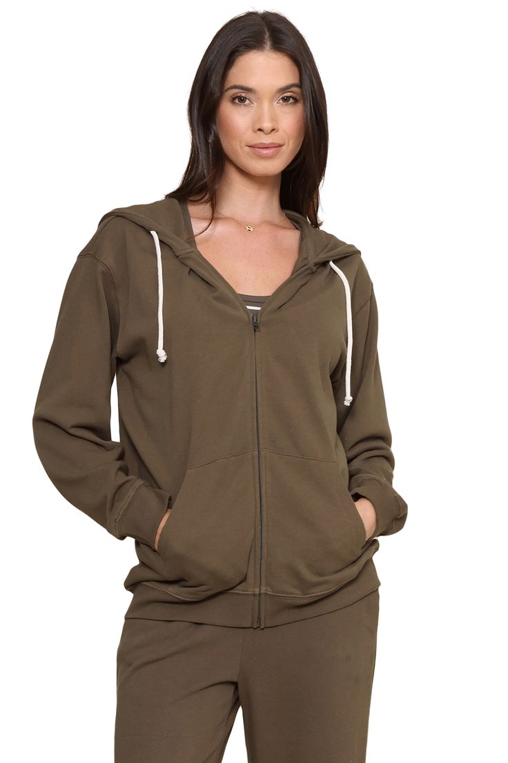 Find your ultimate layering essential with the Academy Zip Up Hoodie from Z Supply. This must-have zip-up includes a comfortable hood and made from soft French terry fabric. Create a coordinated and stylish ensemble by pairing it with the matching sweatpants. Business Chic, Jumpsuit Jacket, Terry Fabric, French Terry Fabric, Fall Shopping, Zip Up Hoodie, Newest Trends, Dress Romper, Zip Up