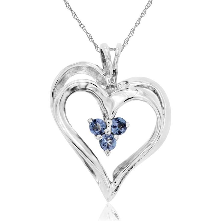 Royal 14K White Gold Tanzanite & Diamond Pendant - 0.15 Carat Tanzanite, 0.10 Carat Total Diamond Weight Diamond Birthstone, Tanzanite Diamond, Rare Beauty, White Gold Jewelry, Royal Jewelry, Everyday Accessories, Diamond Design, Center Stage, Three Stone