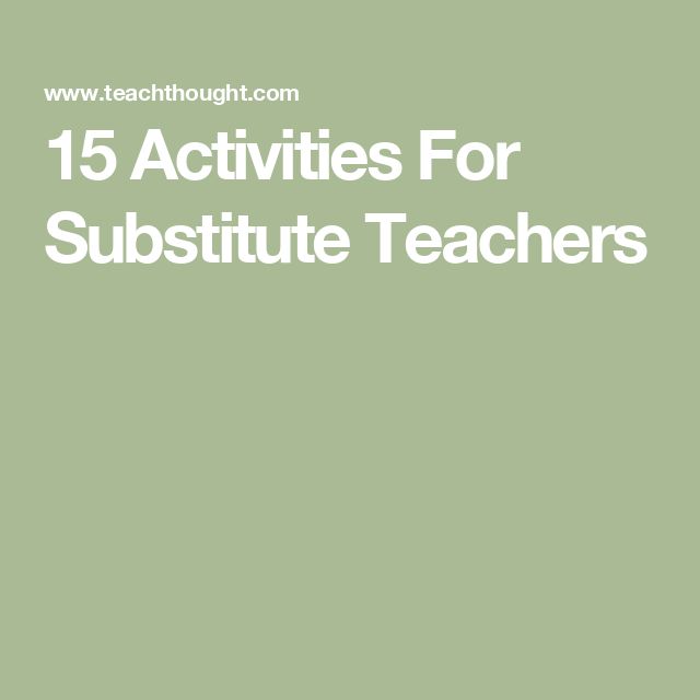 a green background with the words 15 activities for substitue teachers