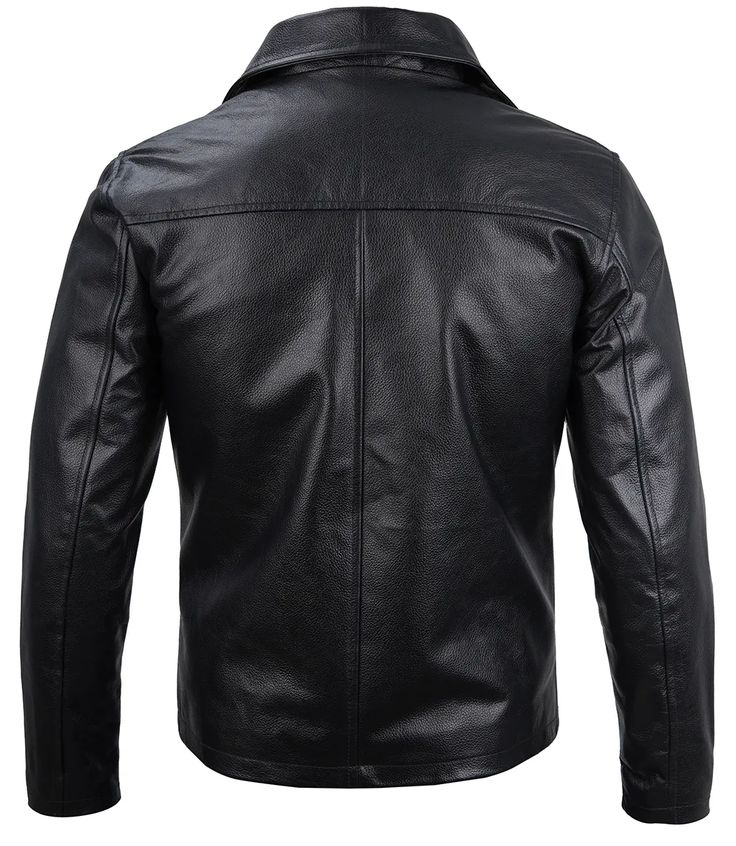 Black Shirt Collar Cowhide Leather Jacket
This Shirt Collar Black Cowhide Leather Jacket is the best of both worlds. It has a classic look and feel, but with a sleek and modern approach to it. From casual looks to business suits, this black shirt collar jacket will work across any situation. It is made from premium-quality cowhide that provides comfort and style so you can be sure it’ll stand up to any weather thrown its way. The collar adds a layer of protection if needed and the two outside sl Black Collared Blazer For Business, Classic Long Sleeve Solid Biker Jacket, Classic Long Sleeve Solid Color Biker Jacket, Office Black Leather Biker Jacket, Black Collared Leather Biker Jacket, Black Leather Collared Biker Jacket, Classic Biker Jacket With Padded Collar For Work, Collared Leather Jacket For Business In Fall, Business Collared Leather Jacket For Fall