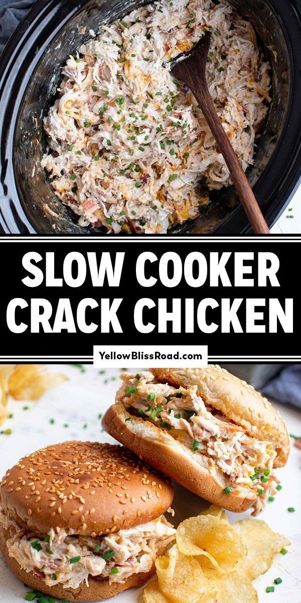 Slow Cooker Crack Chicken is so simple and it makes the best sandwiches! With just a few simple ingredients combined in your crock pot, crack chicken is a real crowd pleaser! Crock Pot Sandwich Recipes, Christmas Organizer, Football Treats, Wraps Recipes, Keto Protein, Best Sandwiches, Homemade French Fries, Crockpot Dinners, Taco Fillings