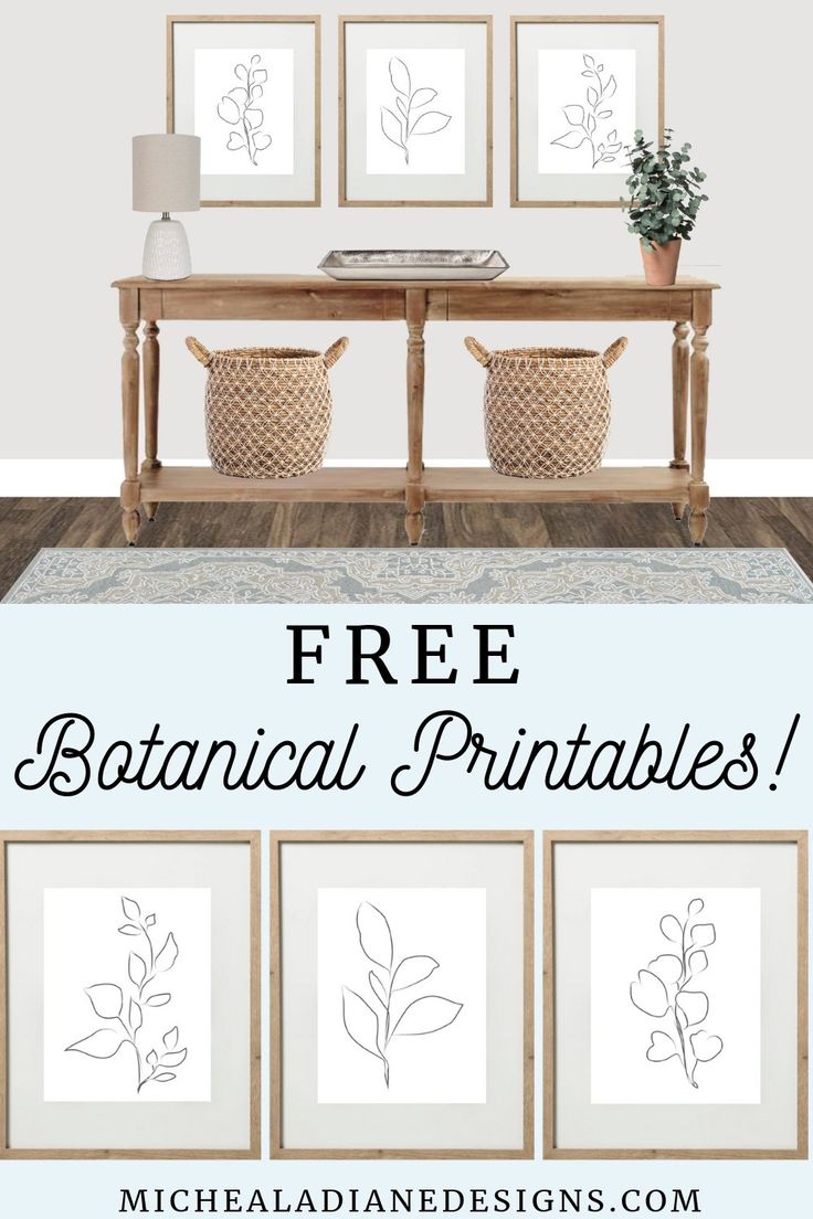 the free botanical printables are perfect for any room in your home or office