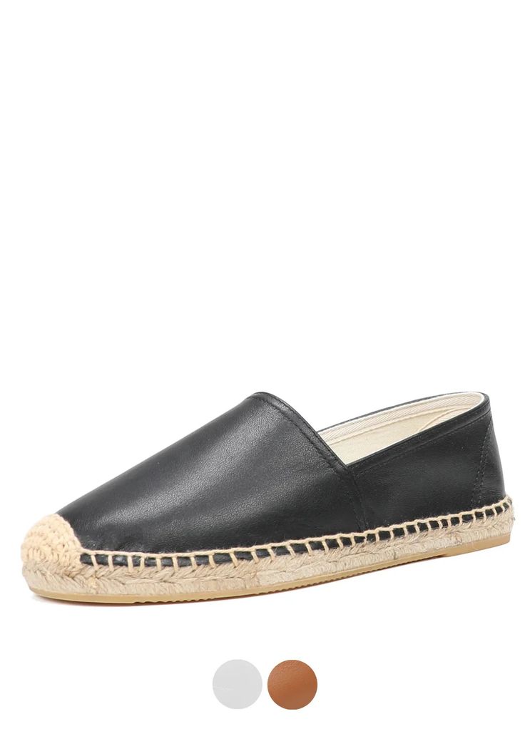 Indulge with the Luisa Slip-On Espadrilles by USS Shoes. Made with genuine cow leather and featuring a cotton lining, these ballet flats exude sophistication. With a slip-on closure and rubber outsole, they effortlessly combine style and function. Perfect for spring/autumn, these flats will elevate any outfit casual. Leather Slip-ons With Woven Sole For Summer, Spring Leather Sole Slip-on Flats, Casual Summer Slip-ons With Leather Footbed, Casual Slip-ons With Leather Footbed For Spring, Summer Workwear Flat Slip-ons, Slip-on Flats With Contrast Sole, Closed Toe Slip-ons With Rubber Sole For Summer, Classic Summer Slip-ons With Round Toe, Classic Round Toe Slip-ons For Spring