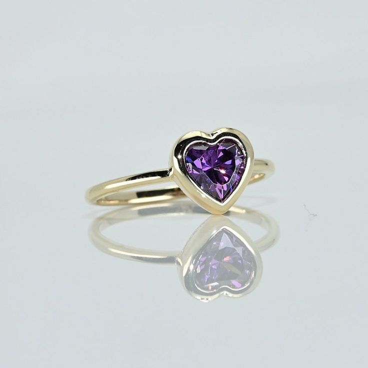 Heirloom Heart Cut Gemstone Jewelry, Heirloom Heart-shaped Birthstone Jewelry, Heirloom Heart-shaped Gemstone Ring, 14k Gold Heart Cut Gemstone Jewelry, Heart-shaped Jewelry With Bezel Setting For Valentine's Day, Heart-shaped Bezel Set Jewelry For Valentine's Day, Heirloom Heart Cut Gemstone Ring, Heart Cut 14k Jewelry For Promise, Fine Jewelry Heart-shaped Amethyst