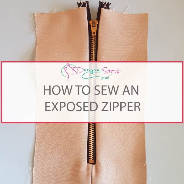 an exposed zipper with the words how to sew an exposed zipper on it