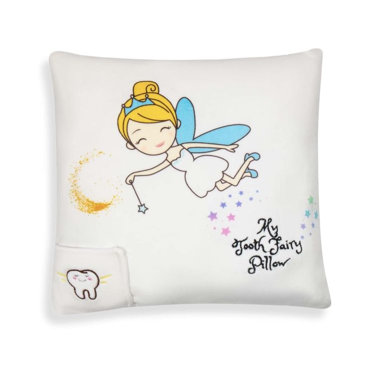 a pillow with a tooth fairy on it