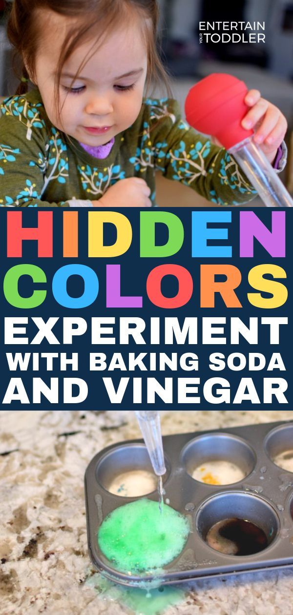 the hidden colors experiment with baking soda and vinegar is fun for toddlers to make