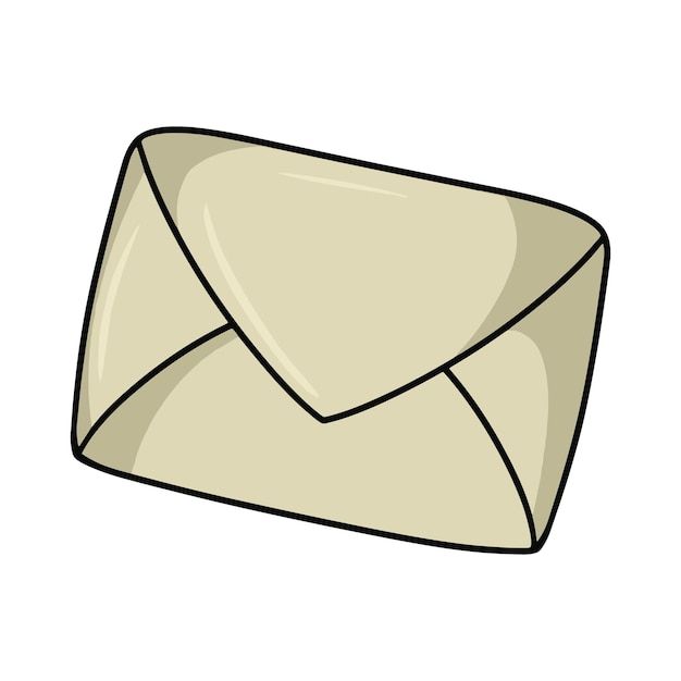 an envelope icon in cartoon style on a white background