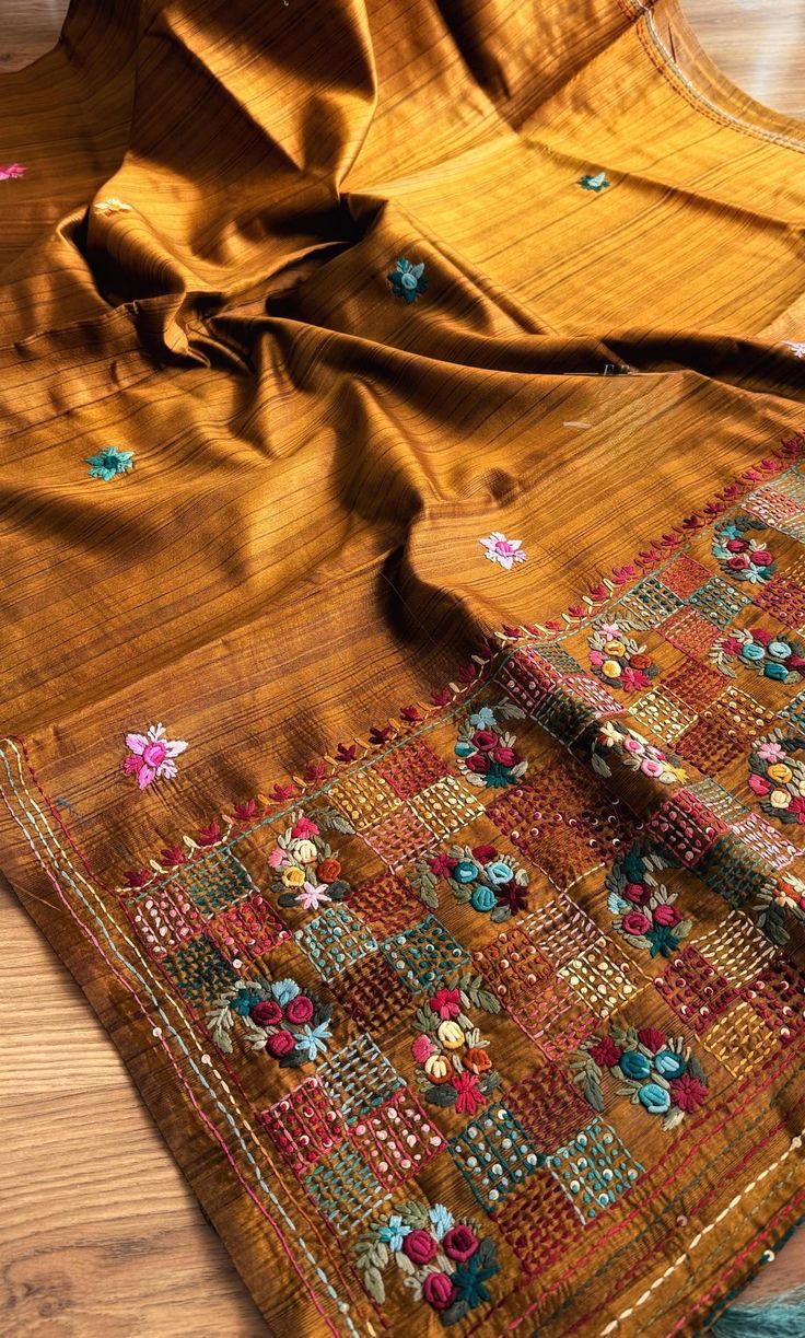 Indulge in the richness of our Tussar Silk Saree Collection, perfect for those who appreciate traditional elegance. This saree, crafted from luxurious Tussar silk, is adorned with intricate resham embroidery. The fine resham work, with its delicate threads and detailed patterns, enhances the natural texture of the Tussar silk, creating a stunning blend of tradition and sophistication. Paired with a matching blouse piece, this saree is ideal for special occasions where you want to stand out with Festive Bollywood Pre-draped Tussar Silk Saree, Embroidered Raw Silk Pre-draped Saree For Wedding, Semi-stitched Raw Silk Choli With Zari Weaving, Unstitched Silk Thread Wedding Lehenga, Unstitched Silk Thread Lehenga For Wedding, Designer Silk Pre-draped Saree For Festivals, Bollywood Style Raw Silk Pre-draped Saree For Festivals, Katan Silk Pre-draped Saree For Wedding And Diwali, Semi-stitched Bollywood Silk Embroidered Fabric