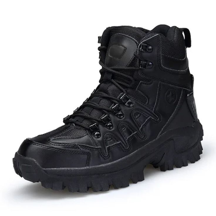 Experience the ultimate in adventure footwear with our All-Terrain Rugged Lace-Up Boots, crafted for those who live life on the move. Tackle urban pavements or rugged trails with boots that promise durability and comfort in every step. Specifications: Size Options: Wide range of sizes for a perfect fit, suitable for all explorers. Material Composition: Expertly made from durable suede and breathable mesh for longevity and tough use. Targeted Age Group: Designed for adventurers seeking footwear t Shock Resistant Lace-up Combat Boots For Outdoor Activities, Breathable Tactical Lace-up Hiking Boots, Wear-resistant Lace-up Work Boots For Hiking, Techwear Style Waterproof Lace-up Boots For Streetwear, Sporty Wear-resistant Hiking Boots For Outdoor Activities, Shock Resistant Combat Boots For Outdoor, Techwear Combat Boots For Outdoor, Durable High-top Combat Boots, Tactical Waterproof Hiking Boots