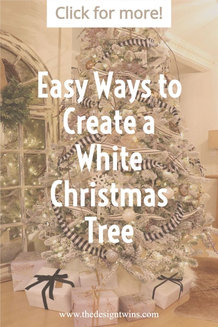 a christmas tree with presents under it and the words easy ways to create a white christmas tree