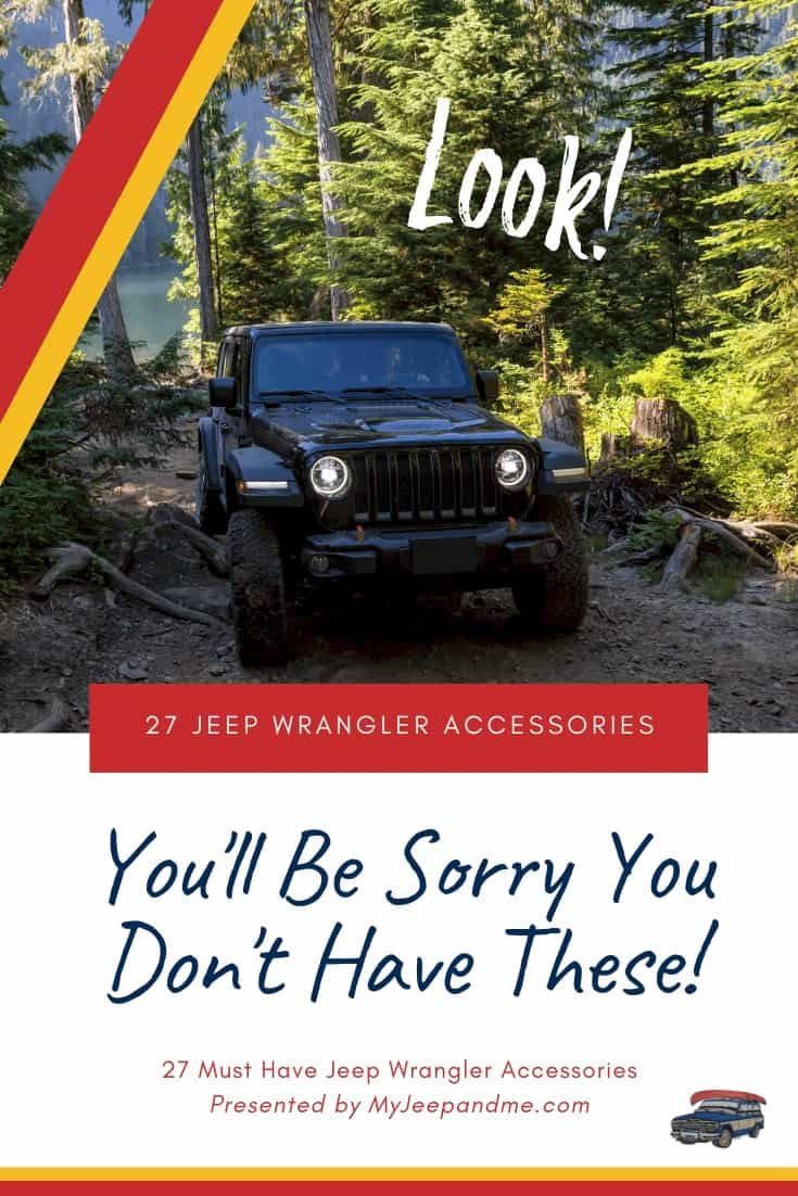 a jeep driving down a dirt road with the words you'll be sorry you don't have these