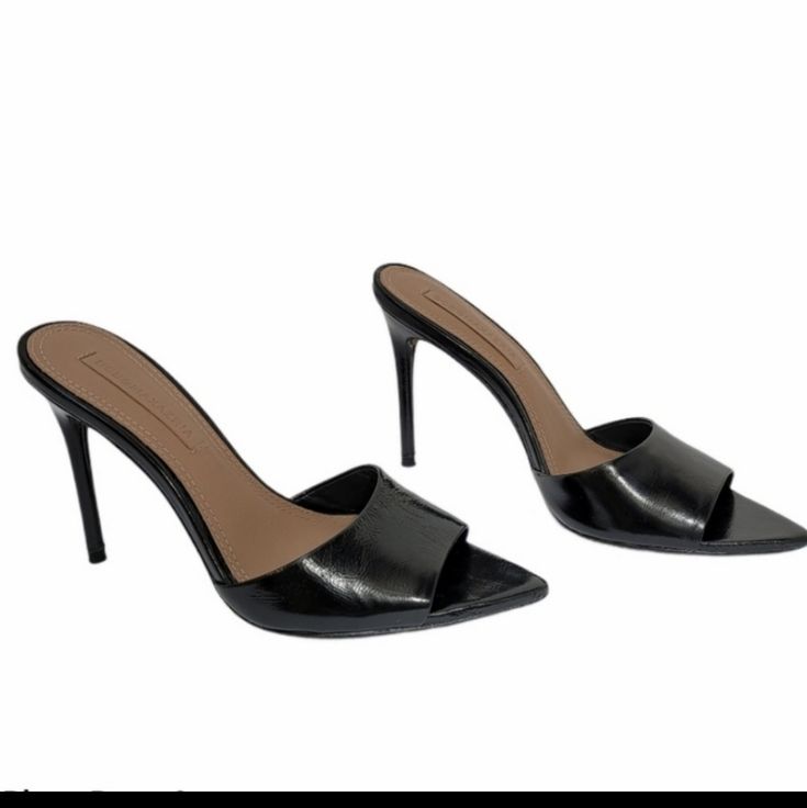 Bcbg Maxazria Dana Slip-On Dress Sandals Women's Shoes Supple Leather Straps And A Chic Stiletto Heel Complete Dressy Looks With Stylish Sophistication In The Dana Sandals From Bcbgmaxazria. 4" Stiletto Heel Pointed-Toe Slip-On Dress Sandals Patent Textured Leather Upper; Leather Lining; Leather Sole Shoe Dust Bag Included Sleek Evening Sandals, Sleek Fitted Evening Sandals, Chic Heels For Dinner, Fitted Pointed Toe Sandals For Date Night, Fitted Open Heel Dinner Heels, Chic Fitted Sandals For Cocktail, Chic Leather Heels For Dinner, Spring Dinner Heels Fitted, Fitted Leather Sandals For Cocktail