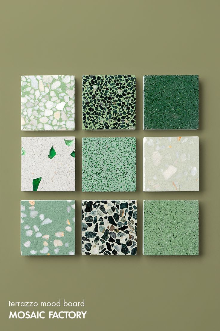 several different types of mosaics are arranged on a green background with the words, increase mood and expand mosaic factory