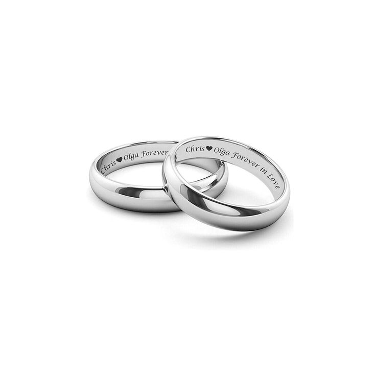 Our personalized silver ring sets can be custom engraved for your engagement, promise rings or wedding bands. Engraved ring sets are a sentiment of love that can be inscribed with names, dates or a custom message. If you would like a logo, enter the number in parentheses in the text for engraving. This custom ring has a comfort fit and is made from the highest quality stainless steel that will never rust, change color or fade. Our rings are customized with precision laser engraving that is clear and bold, and most importantly, will last a lifetime.  High Polished Surgical Stainless Steel Ring Set 4mm: Sizes available: 4-4.5-5-5.5-6-6.5-7-7.5-8-8.5-9-9.5-10-10.5-11-11.5-12-12.5-13 6mm: Sizes available: 5-5.5-6-6.5-7-7.5-8-8.5-9-9.5-10-10.5-11-11.5-12-12.5-13-13.5-14-14.5-15-15.5-16 IMPORTAN Elegant Personalized Couple Rings For Anniversary, Classic Engraved Wedding Rings For Anniversary, Silver Engraved Promise Ring With Polished Finish, Classic Silver Engraved Promise Ring, Silver Engraved Ring With Polished Finish For Promise, Silver Promise Ring With Engraved Polished Finish, Elegant Silver Rings With Engraving Option, Silver Promise Ring With Polished Finish, Customizable Silver Promise Ring