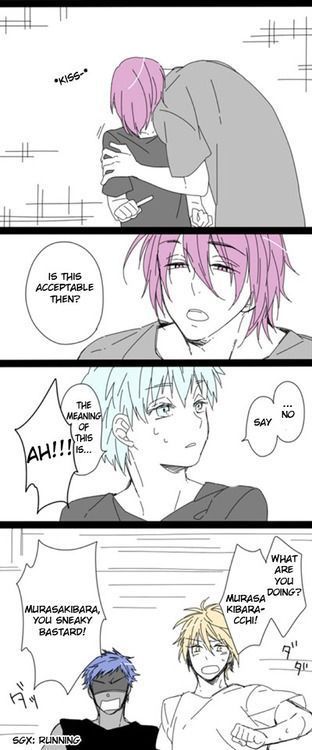 two anime comics, one with pink hair and the other with blue hair