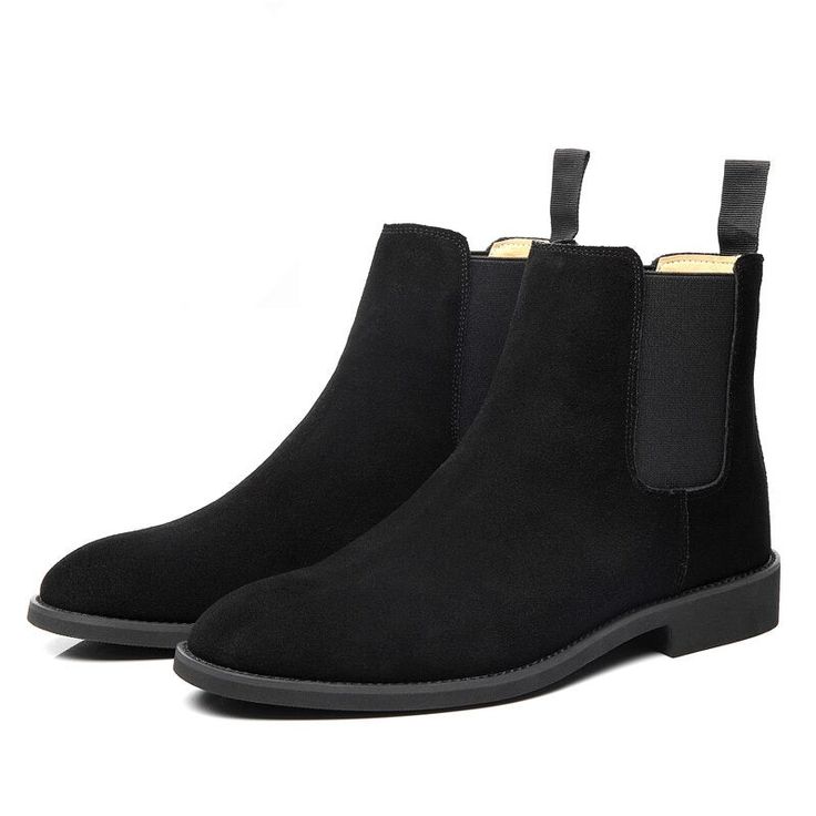 Upper Material: Cow Suede Toe Shape: Pointed Toe Season: Winter Item Type: Boots Insole Material: Rubber Heel Height: Low (1cm-3cm) Winter Black Chelsea Boots With Suede Lining, Casual Chelsea Boots With Pointed Toe For Business, Casual Chelsea Boots With Pointed Toe, Casual Pointed Toe Chelsea Boots For Work, Casual Pointed Toe Chelsea Boots For Business, Pointed Toe Chelsea Boots For Work, Winter Chelsea Boots With Suede Lining And Round Toe, Black Suede Chelsea Boots For Business, Winter Business Suede Chelsea Boots